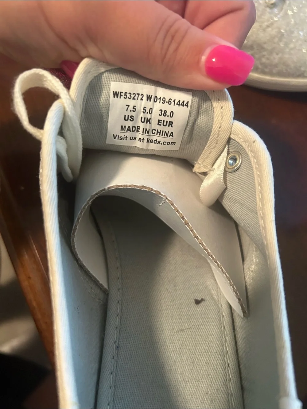 kate spade Glitter Low-Top Sneakers in Silver Cream